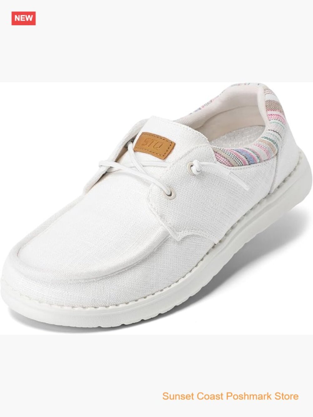 Lace Up Loafers Orthopedic Comfort Boat Shoes Arch Support Canvas